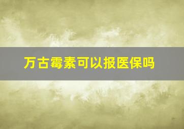 万古霉素可以报医保吗