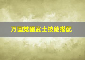 万国觉醒武士技能搭配