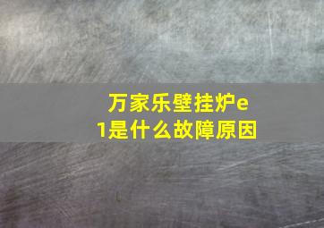 万家乐壁挂炉e1是什么故障原因