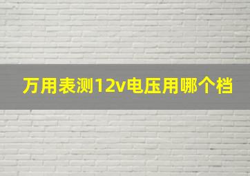 万用表测12v电压用哪个档