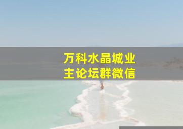 万科水晶城业主论坛群微信