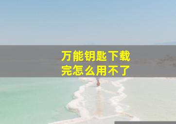 万能钥匙下载完怎么用不了