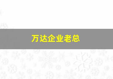 万达企业老总