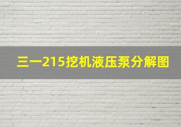 三一215挖机液压泵分解图