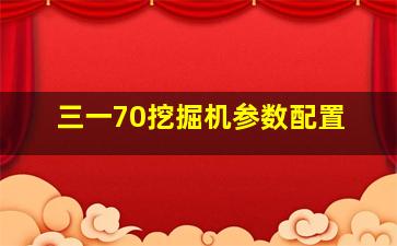 三一70挖掘机参数配置