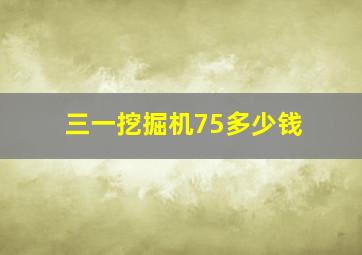 三一挖掘机75多少钱