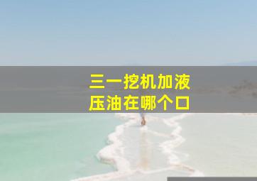 三一挖机加液压油在哪个口