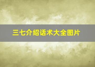 三七介绍话术大全图片