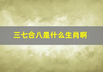 三七合八是什么生肖啊