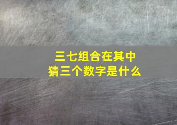 三七组合在其中猜三个数字是什么