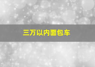 三万以内面包车