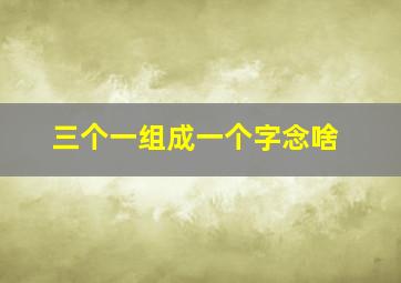 三个一组成一个字念啥