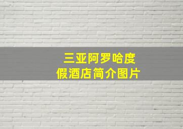 三亚阿罗哈度假酒店简介图片