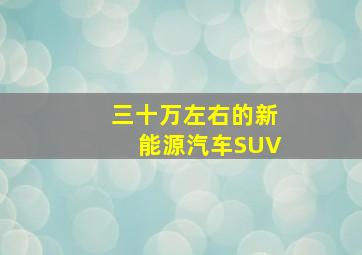 三十万左右的新能源汽车SUV