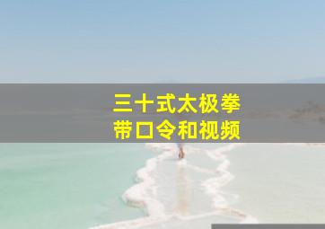 三十式太极拳带口令和视频