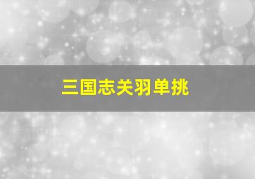 三国志关羽单挑