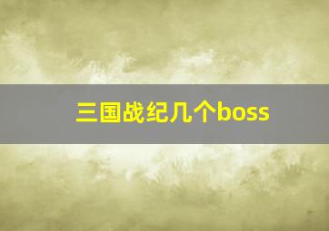 三国战纪几个boss