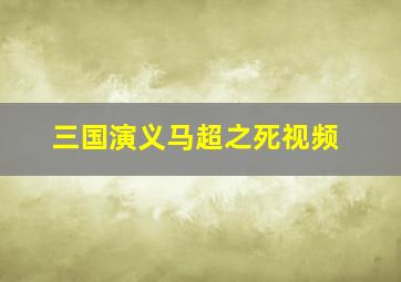 三国演义马超之死视频