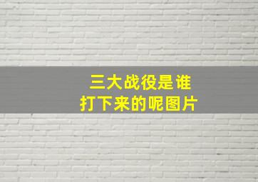 三大战役是谁打下来的呢图片