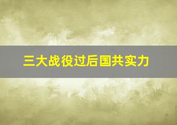 三大战役过后国共实力