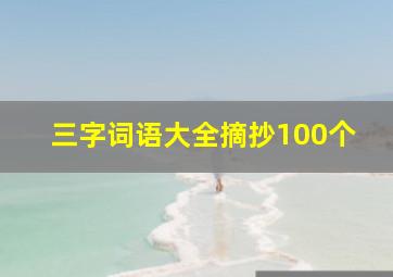 三字词语大全摘抄100个