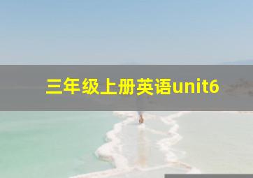 三年级上册英语unit6