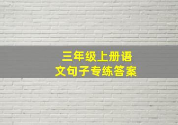 三年级上册语文句子专练答案