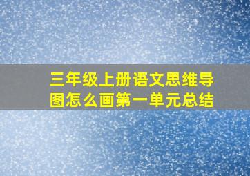 三年级上册语文思维导图怎么画第一单元总结