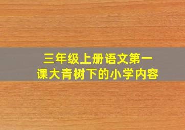 三年级上册语文第一课大青树下的小学内容