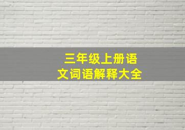 三年级上册语文词语解释大全