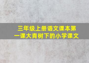 三年级上册语文课本第一课大青树下的小学课文