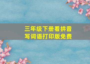 三年级下册看拼音写词语打印版免费