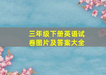 三年级下册英语试卷图片及答案大全