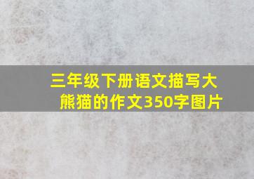 三年级下册语文描写大熊猫的作文350字图片