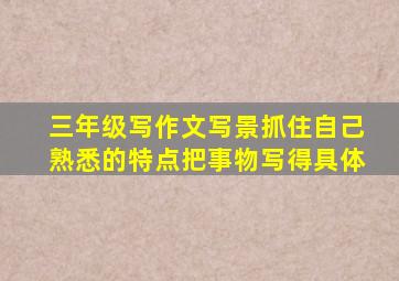 三年级写作文写景抓住自己熟悉的特点把事物写得具体