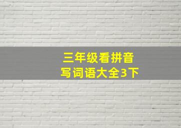 三年级看拼音写词语大全3下