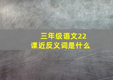 三年级语文22课近反义词是什么