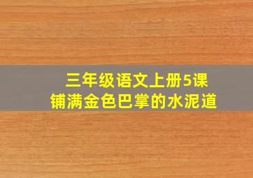 三年级语文上册5课铺满金色巴掌的水泥道