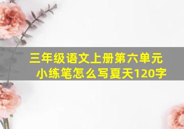 三年级语文上册第六单元小练笔怎么写夏天120字