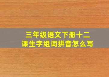 三年级语文下册十二课生字组词拼音怎么写