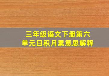 三年级语文下册第六单元日积月累意思解释