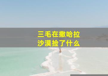 三毛在撒哈拉沙漠捡了什么