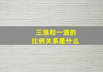 三浪和一浪的比例关系是什么