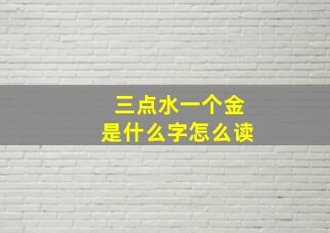 三点水一个金是什么字怎么读