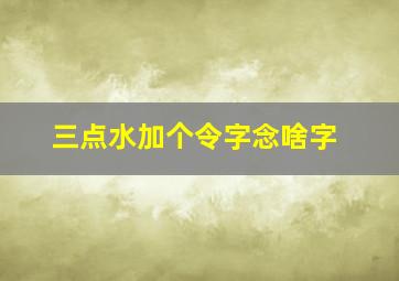 三点水加个令字念啥字