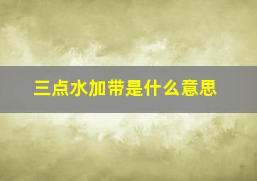 三点水加带是什么意思