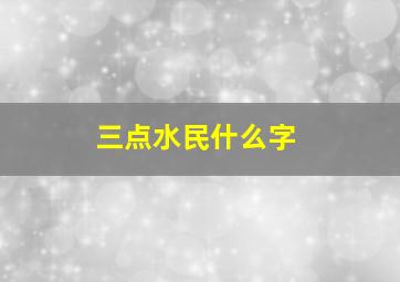 三点水民什么字