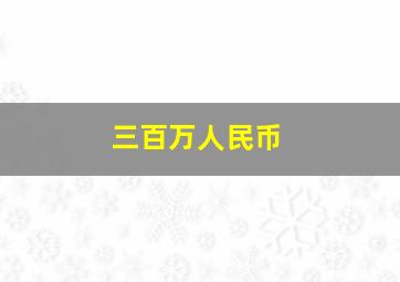 三百万人民币