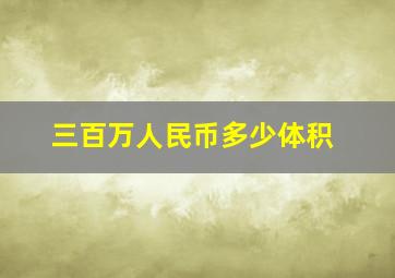 三百万人民币多少体积