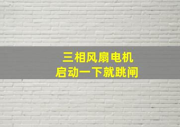 三相风扇电机启动一下就跳闸